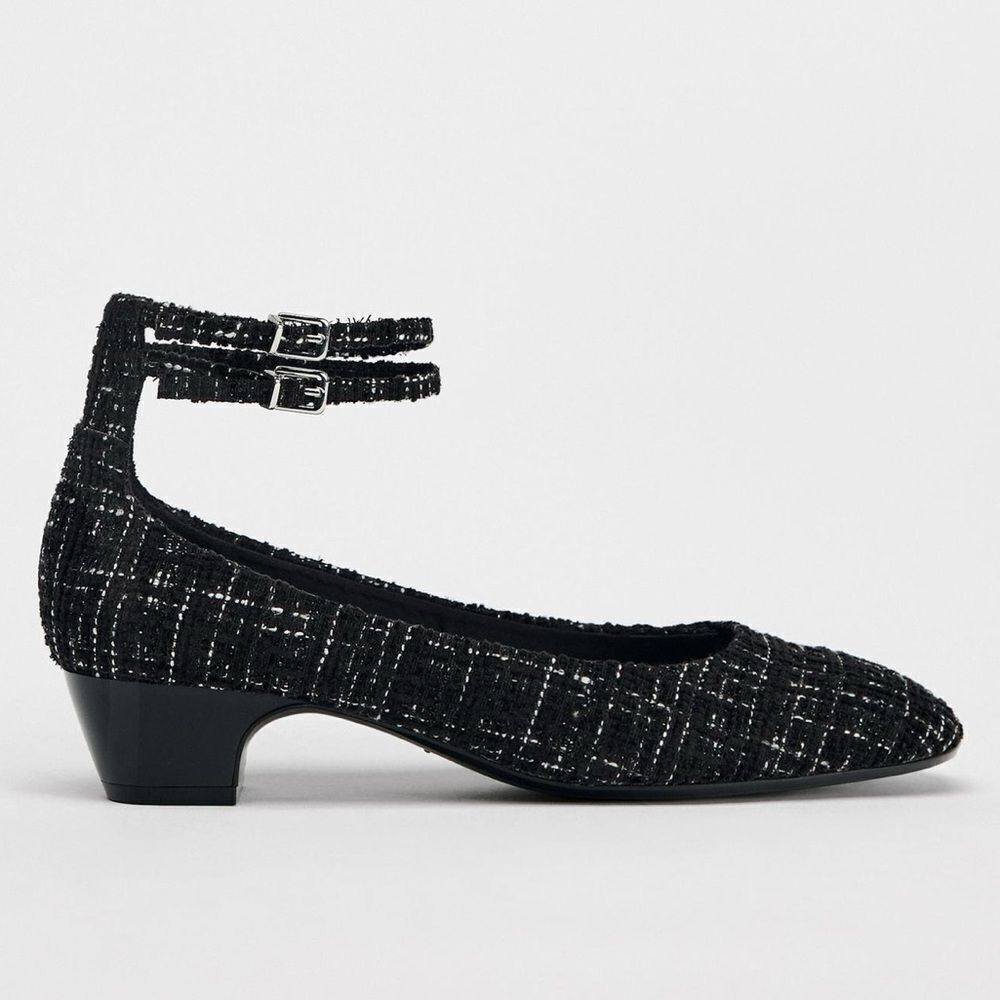 Zara heeled fabric shoes